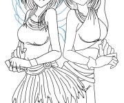 Coloriage Adolescentes Jumelles