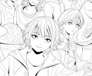 Coloriage Adolescents d'anime