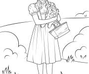 Coloriage et dessins gratuit Belle Adolescente avec son chiot dans la nature à imprimer