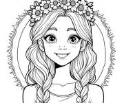 Coloriage Belle fille &agrave; l'&acirc;ge d'adolescence