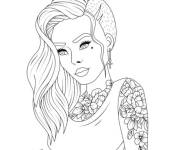 Coloriage C&eacute;l&egrave;bre adolescente