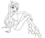 Coloriage et dessins gratuit Fille de 14 ans assise de cartoon à imprimer