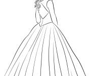 Coloriage Fille de 15 ans en robe adorable