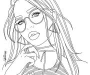 Coloriage Illustration d'une adolescente