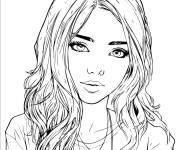 Coloriage Illustration d'une belle fille ado