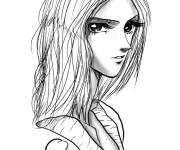 Coloriage Jeune fille dessin&eacute; par Artiste Gabriel