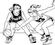 Coloriage Junior filles au match de Basket