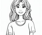 Coloriage Portrait d'une adolescente