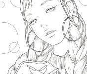 Coloriage Retro Adolescente