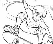 Coloriage Un ado skateur en action