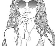 Coloriage Une adolescente fashionista