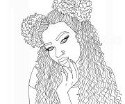 Coloriage Visage d'une adolescente