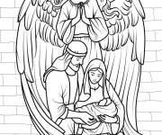 Coloriage Ange de la Nativit&eacute;