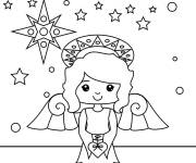 Coloriage Ange de Noel amoureux
