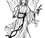Coloriage Ange de Noel au crayon