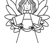 Coloriage Ange de Noel avec un tenu incroyable