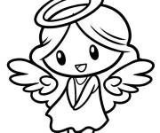 Coloriage Ange de Noel chibi