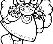 Coloriage Ange de Noel comme une jolie papillon