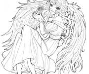 Coloriage Ange de Noel d'anime