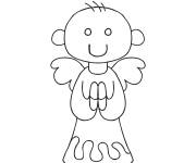Coloriage Ange de No&euml;l dessin&eacute; par un enfant