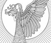Coloriage Ange de noel difficile pour adulte