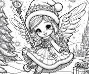 Coloriage Ange de Noel du monde de Disney