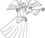 Coloriage Ange de noel en dansant
