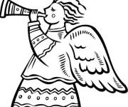 Coloriage Ange de Noel en &eacute;moji