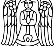 Coloriage Ange de Noel en logo