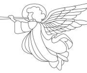 Coloriage Ange de Noel en vecteur