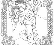 Coloriage Ange de Noel et la lumi&egrave;re divine