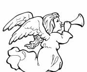 Coloriage Ange de noel et la sonnerie forte