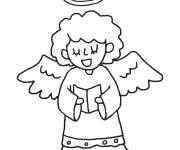 Coloriage Ange de No&euml;l et les rituelles des vacances