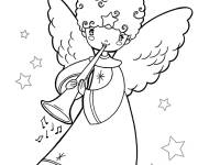 Coloriage Ange de Noel gratuit