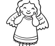 Coloriage Ange de Noel imprimable