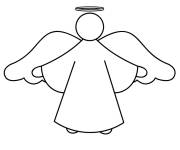 Coloriage Ange de Noel imprimable gratuitement