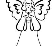 Coloriage Ange de noel magnifique