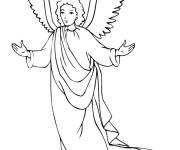 Coloriage Ange de Noel Messager du ciel