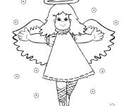 Coloriage Ange De Noel ouvrant ses ailes