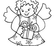 Coloriage Ange de Noel ouvre le sous-verrou