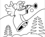 Coloriage Ange de Noel pour CE1