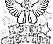 Coloriage Ange de Noel pour un Joyeux fete Noel