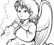 Coloriage Ange de Noel qui r&eacute;alise les souhaits