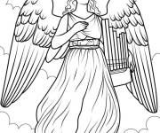 Coloriage Ange de Noel r&eacute;aliste