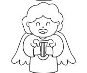 Coloriage Ange de Noel rigolo