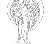 Coloriage Ange de noel sacr&eacute;