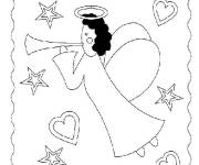 Coloriage Ange de Noel simple