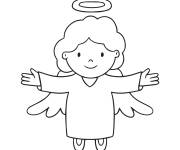 Coloriage Ange de Noel stylis&eacute;