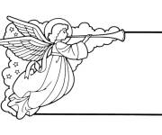 Coloriage Ange de noel sur carte de v&oelig;ux