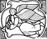 Coloriage Ange de Noel sur un tableau